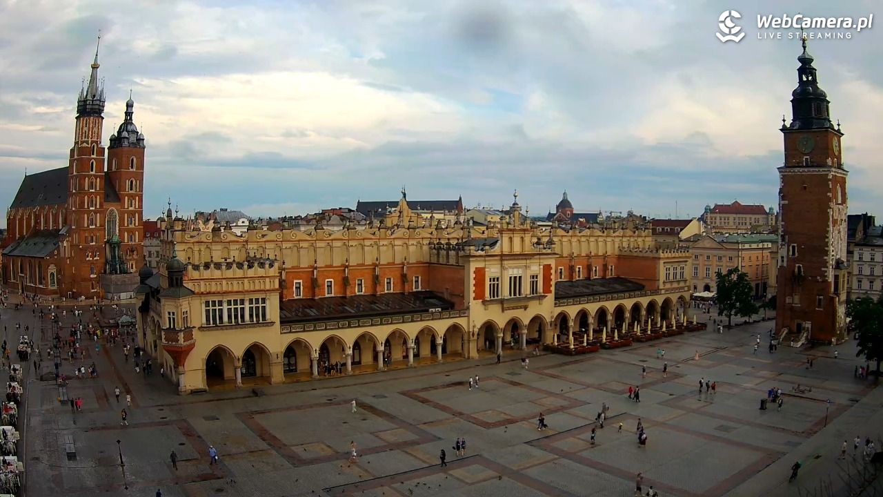 Kraków - widok na Rynek Główny - 19 lipiec 2026, 18:35