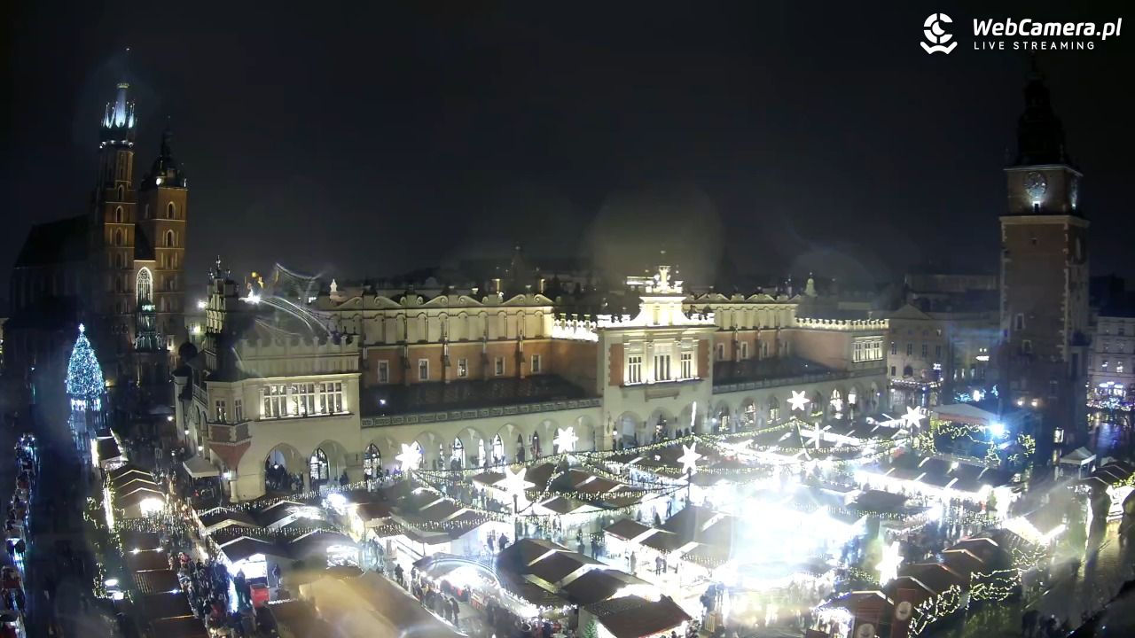 Kraków - widok na Rynek Główny - 21 grudzień 2025, 19:54