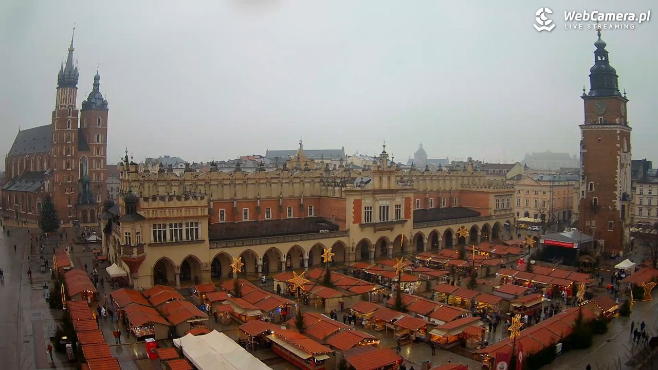 Kraków - widok na Rynek Główny - 21 grudzień 2025, 10:21