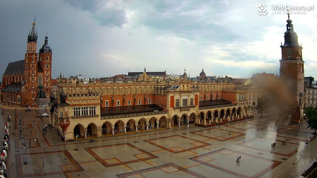 Kraków - widok na Rynek Główny - 19 lipiec 2026, 18:02