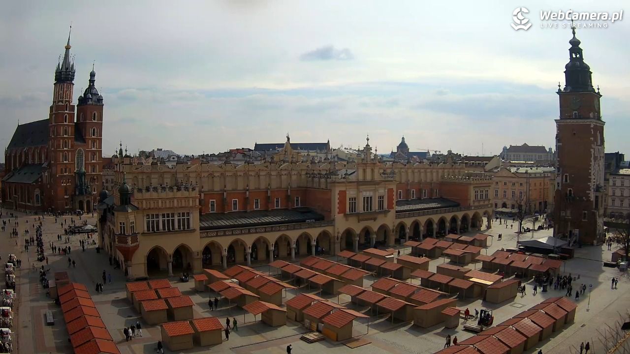 Kraków - widok na Rynek Główny - 20 marzec 2026, 12:13