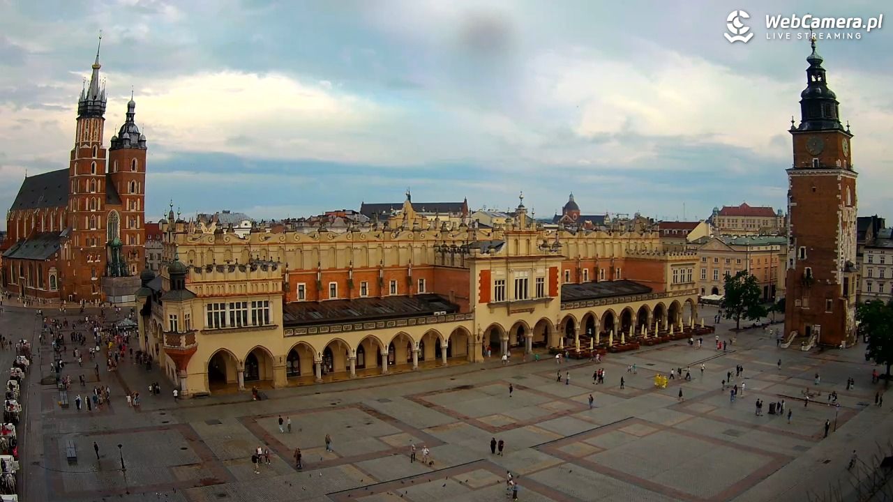 Kraków - widok na Rynek Główny - 19 lipiec 2026, 18:39