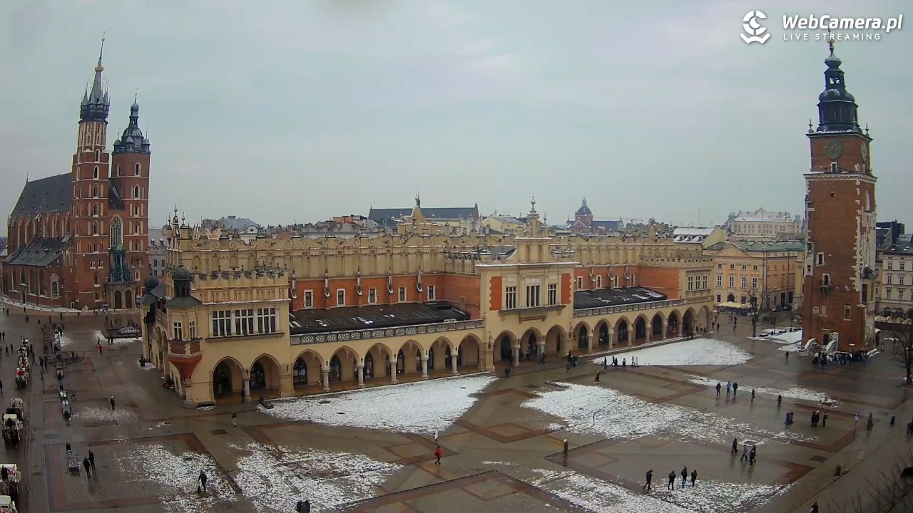 Kraków - widok na Rynek Główny - 04 luty 2026, 13:22