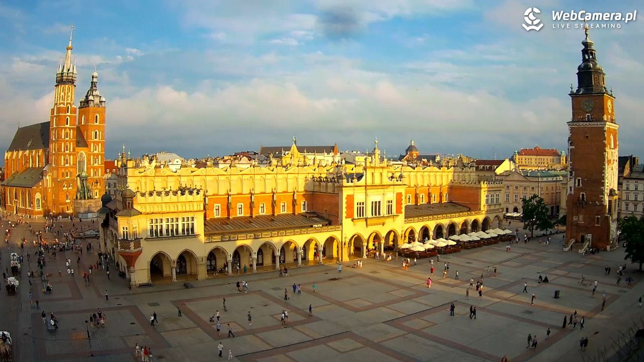 Kraków - widok na Rynek Główny - 19 lipiec 2026, 19:21