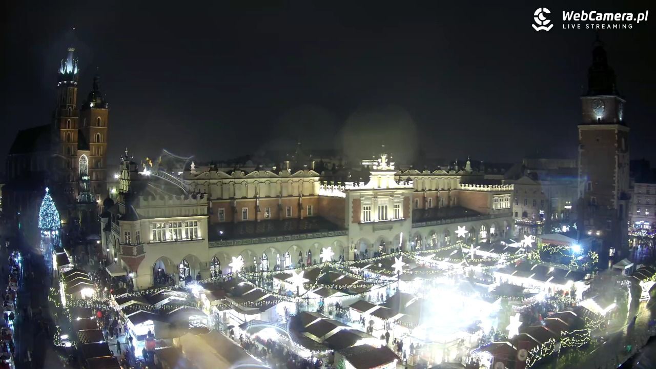 Kraków - widok na Rynek Główny - 21 grudzień 2025, 19:52