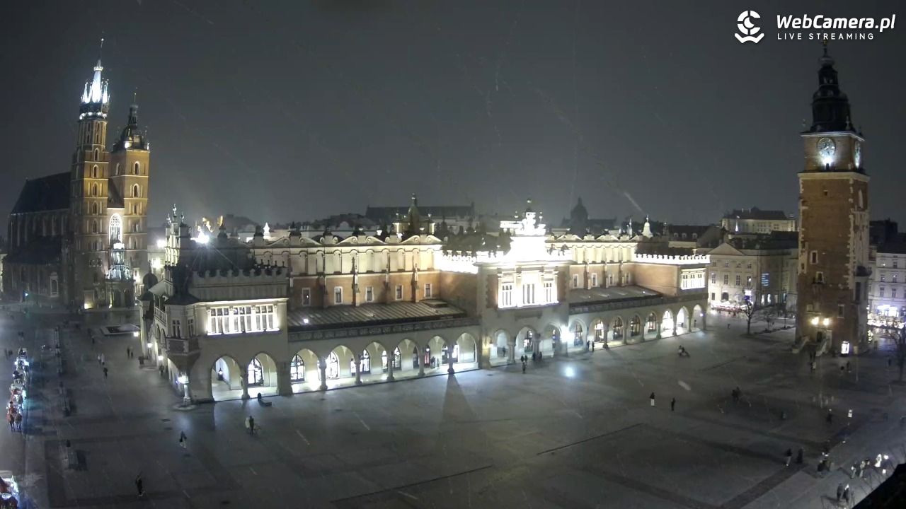 Kraków - widok na Rynek Główny - 03 luty 2026, 20:02