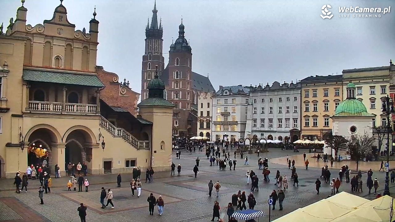 Kraków - widok na Rynek Główny - 20 grudzień 2025, 14:25
