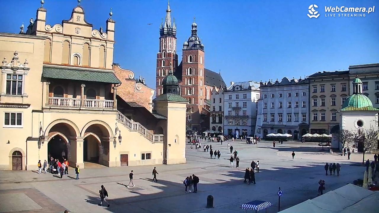 Kraków - widok na Rynek Główny - 04 marzec 2026, 13:09