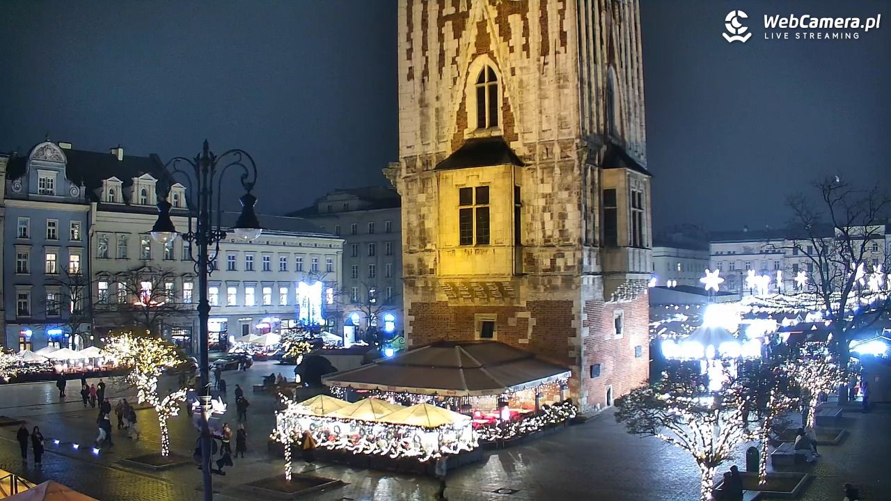 Kraków - widok na Rynek Główny - 22 grudzień 2025, 17:55
