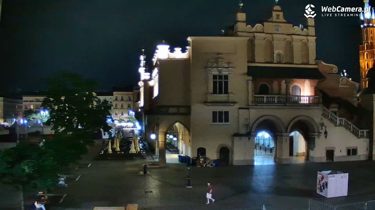 Kraków - widok na Rynek Główny - 02 sierpień 2026, 23:56