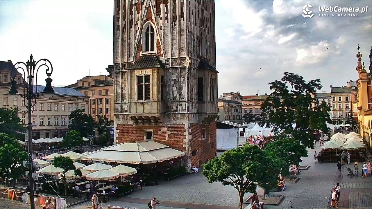 Kraków - widok na Rynek Główny - 01 sierpień 2026, 18:59