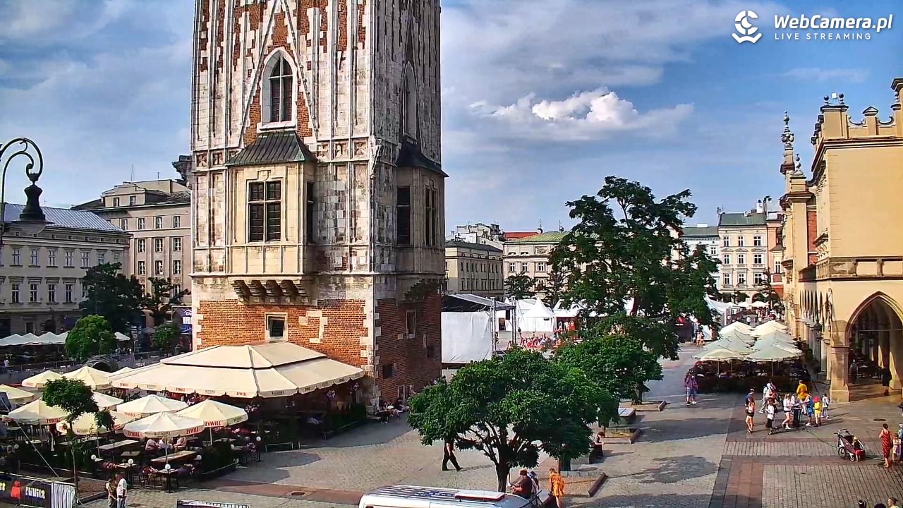 Kraków - widok na Rynek Główny - 01 sierpień 2026, 16:44