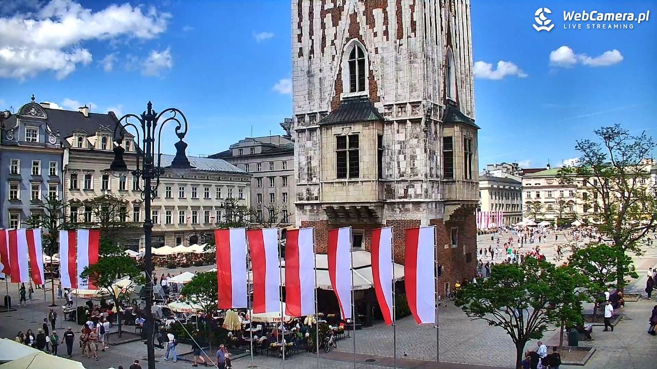 Kraków - widok na Rynek Główny - 01 maj 2025, 13:07