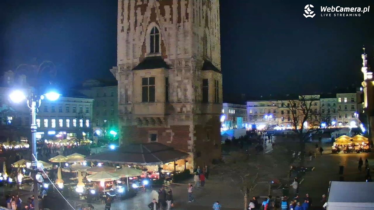 Kraków - widok na Rynek Główny - 18 kwiecień 2026, 20:49