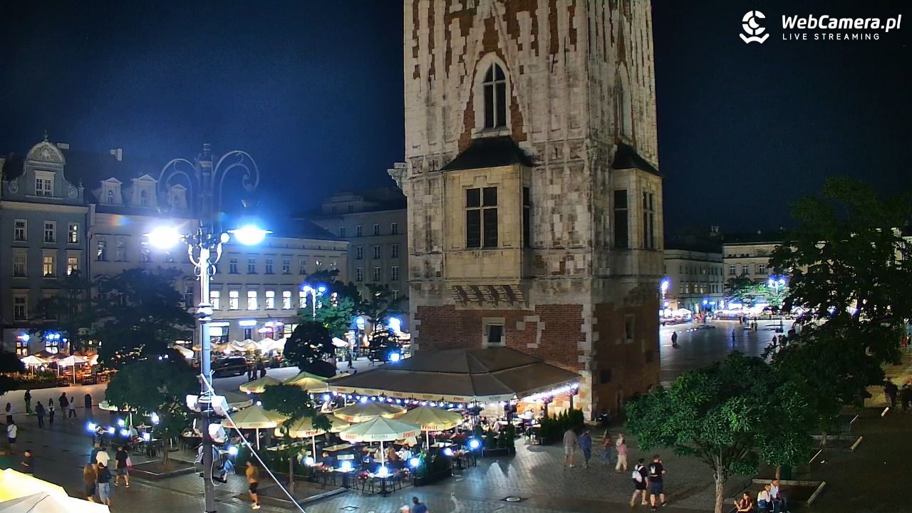 Kraków - widok na Rynek Główny - 28 lipiec 2026, 22:07