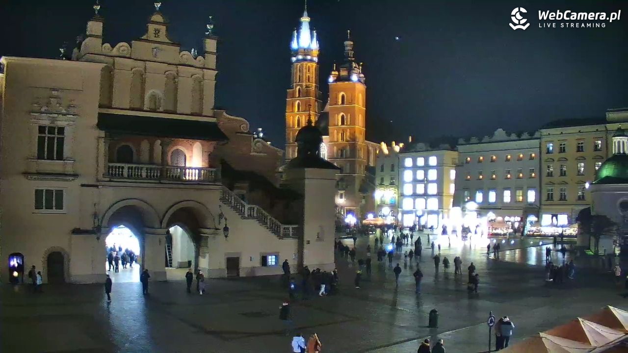 Kraków - widok na Rynek Główny - 18 grudzień 2025, 19:24