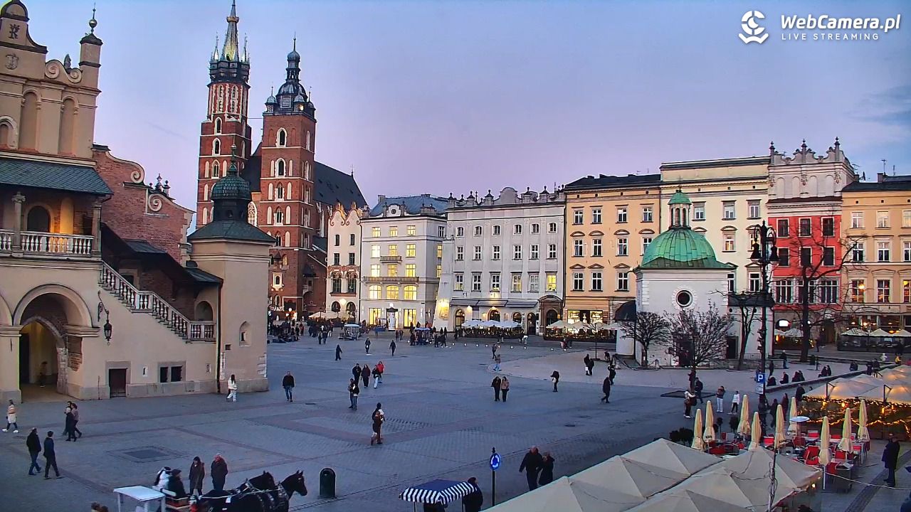 Kraków - widok na Rynek Główny - 04 marzec 2026, 17:36