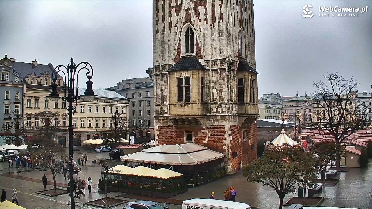Kraków - widok na Rynek Główny - 21 grudzień 2025, 09:45