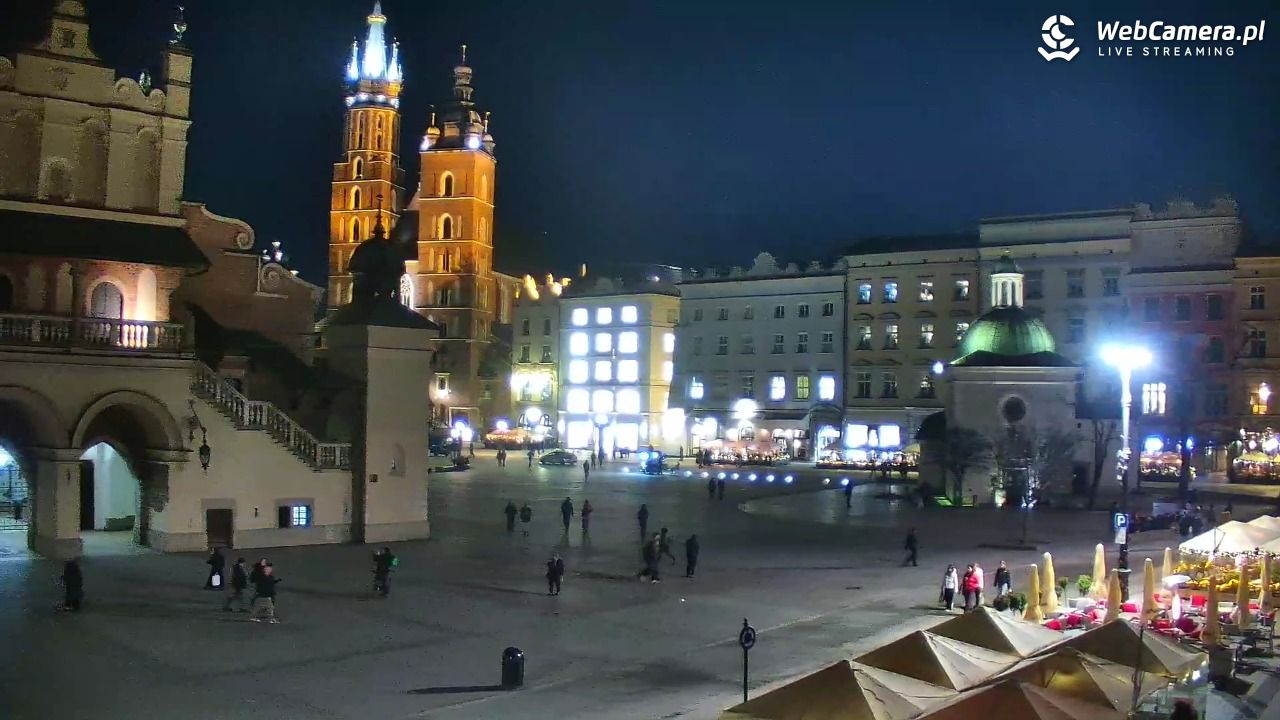 Kraków - widok na Rynek Główny - 03 marzec 2026, 20:31