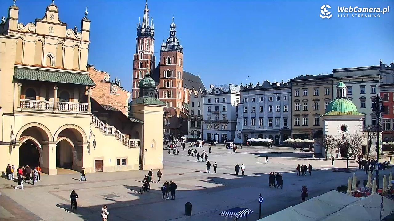 Kraków - widok na Rynek Główny - 04 marzec 2026, 13:09