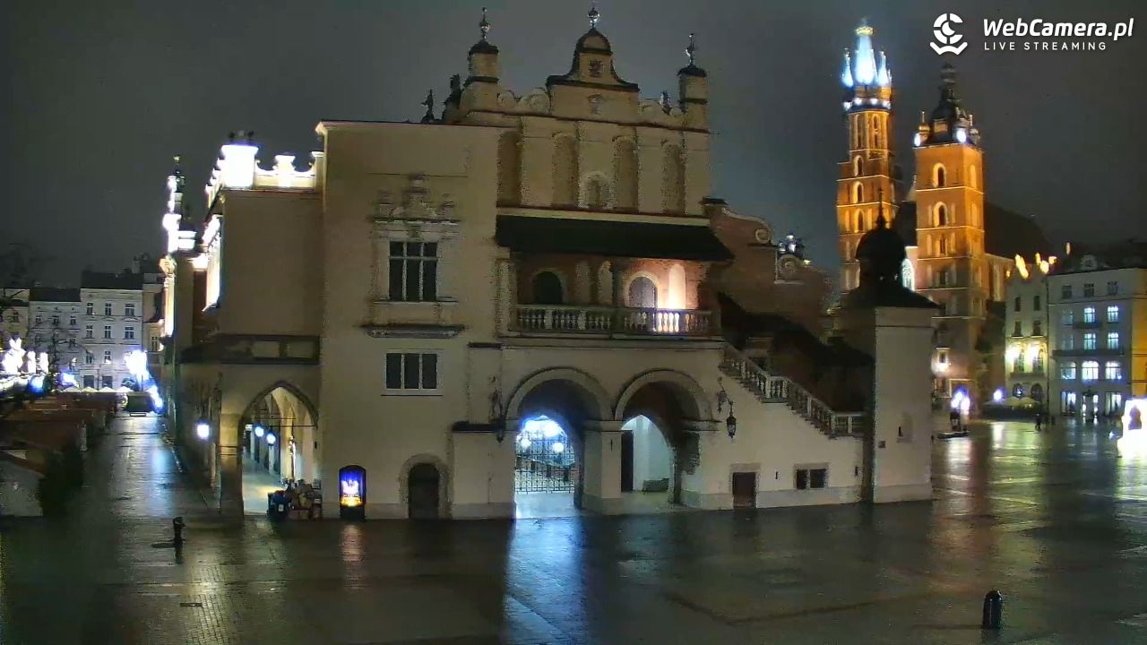 Kraków - widok na Rynek Główny - 22 grudzień 2025, 01:22