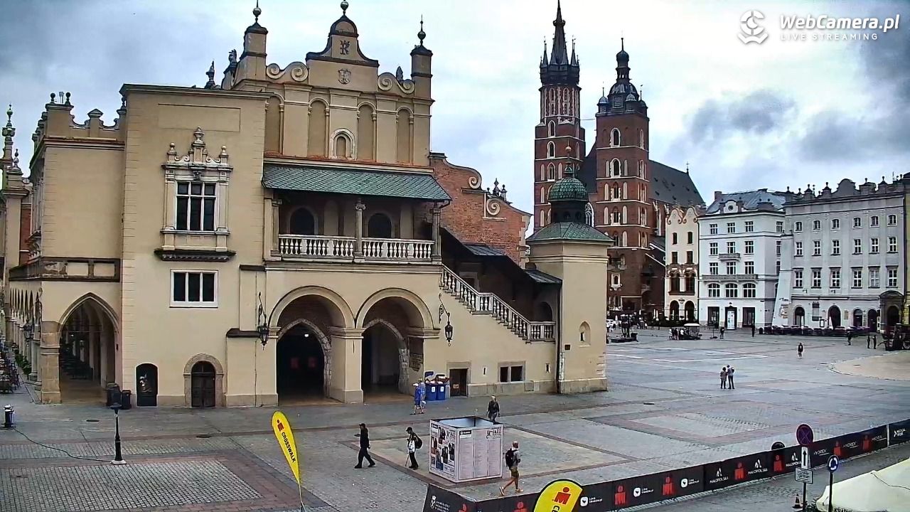 Kraków - widok na Rynek Główny - 02 sierpień 2026, 08:40