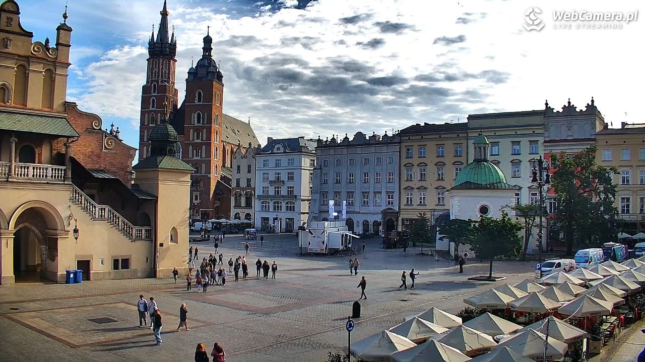 Kraków - widok na Rynek Główny - 27 wresień 2026, 09:42