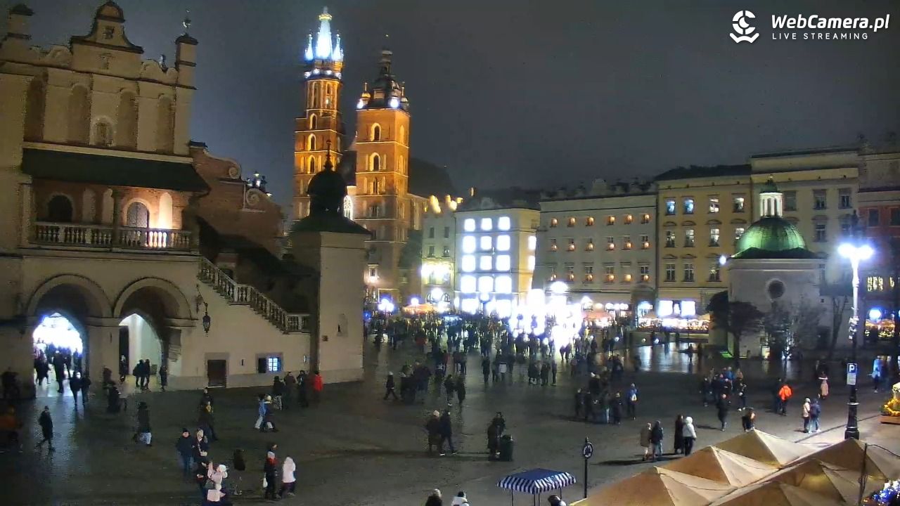 Kraków - widok na Rynek Główny - 20 grudzień 2025, 18:30