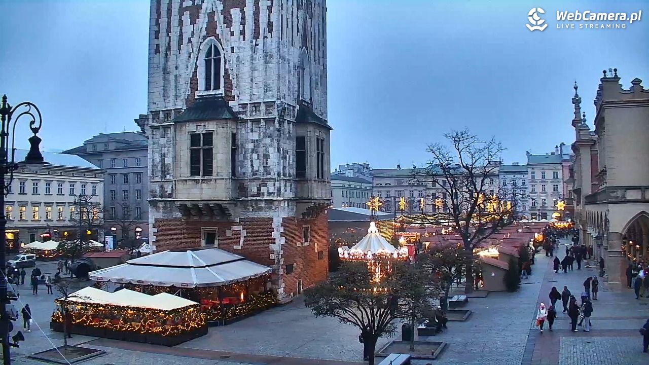 Kraków - widok na Rynek Główny - 16 grudzień 2025, 15:25