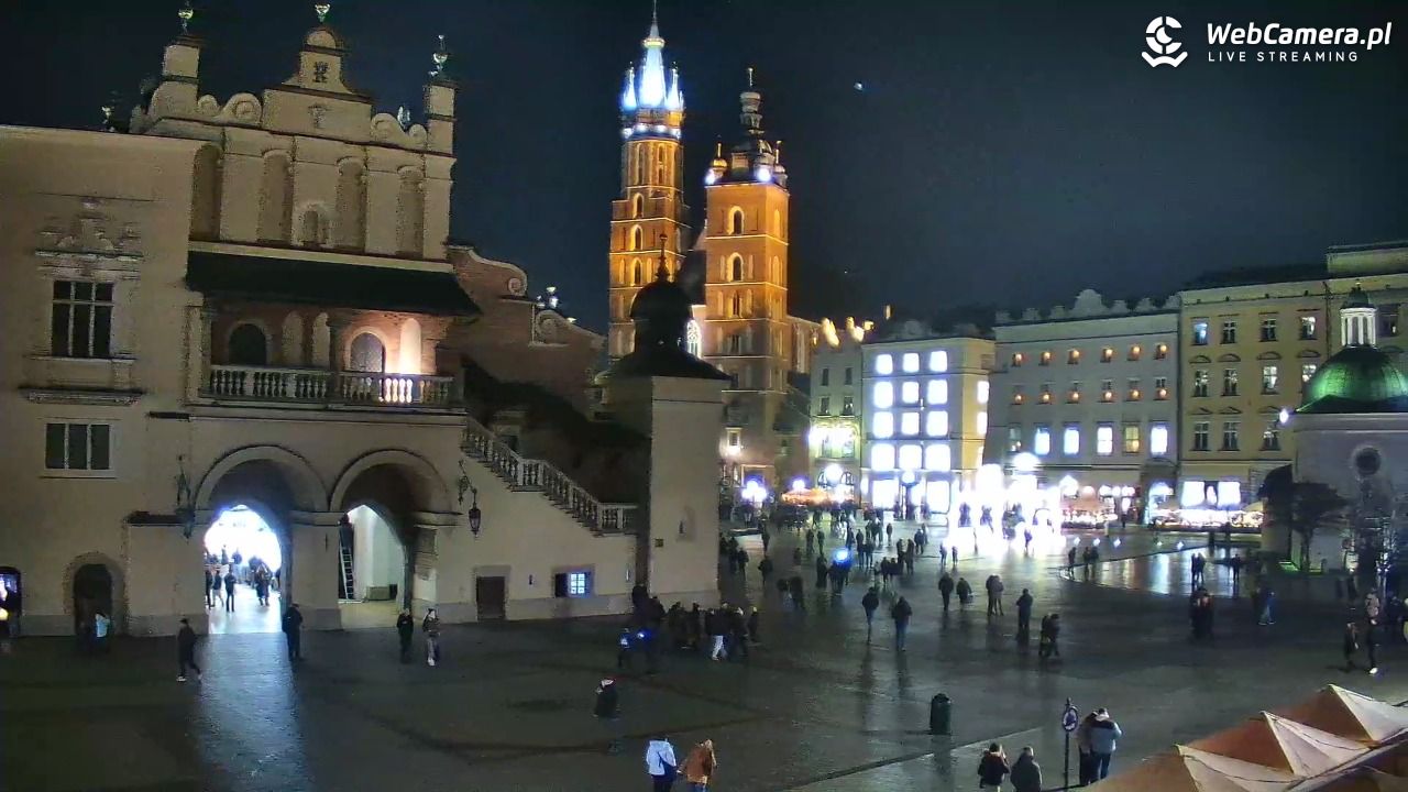 Kraków - widok na Rynek Główny - 18 grudzień 2025, 19:24