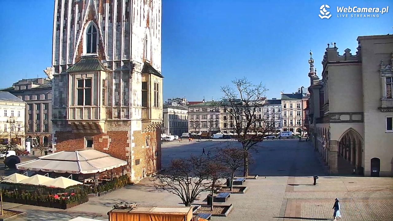 Kraków - widok na Rynek Główny - 04 marzec 2026, 08:34