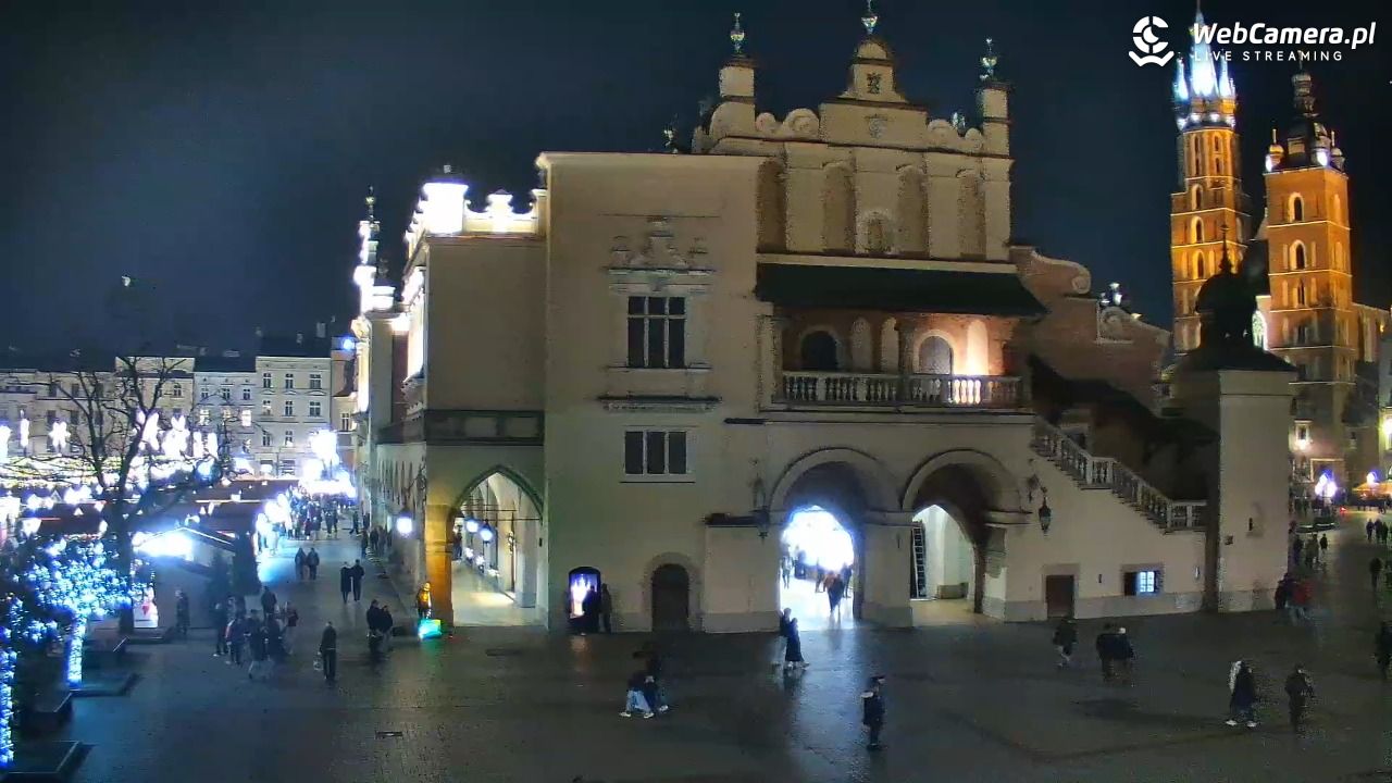 Kraków - widok na Rynek Główny - 17 grudzień 2025, 19:22