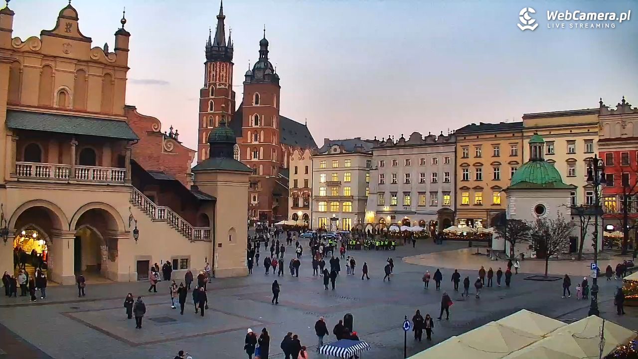 Kraków - widok na Rynek Główny - 18 grudzień 2025, 15:48