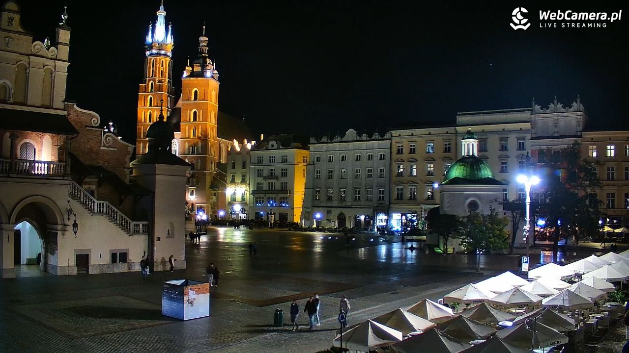 Kraków - widok na Rynek Główny - 26 październik 2025, 01:00