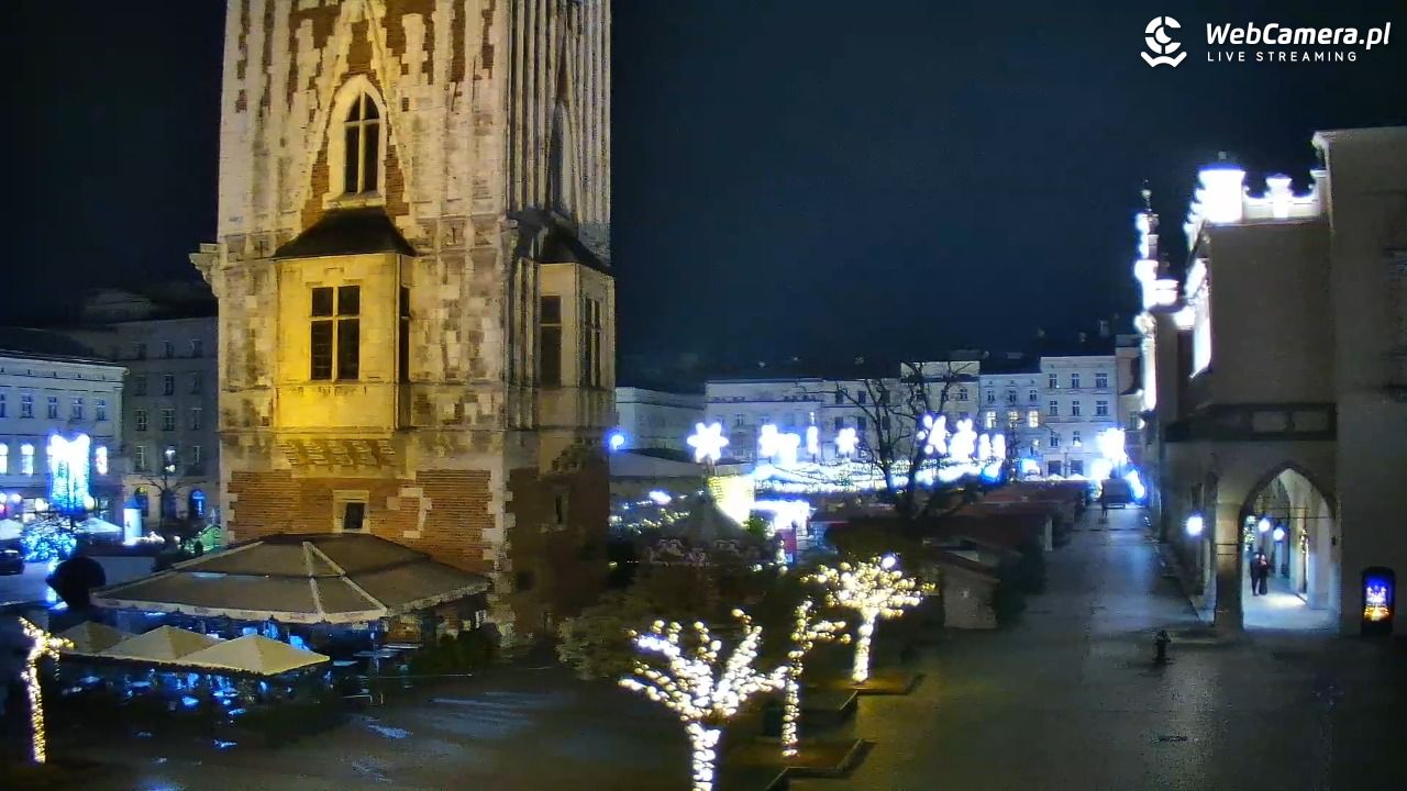 Kraków - widok na Rynek Główny - 23 grudzień 2025, 23:37