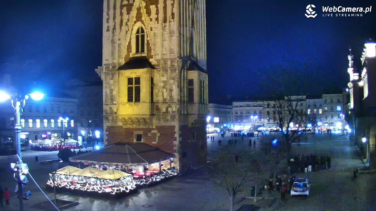 Kraków - widok na Rynek Główny - 03 marzec 2026, 19:49