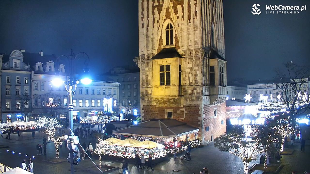 Kraków - widok na Rynek Główny - 20 grudzień 2025, 19:50