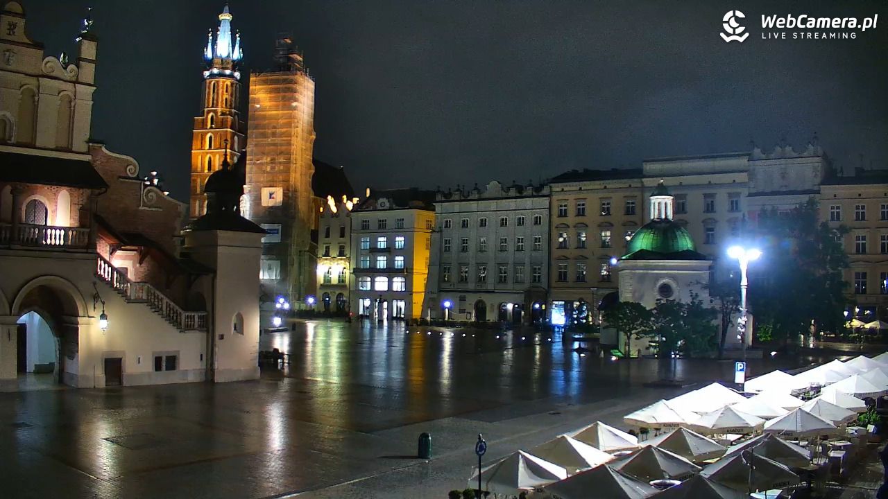 Kraków - widok na Rynek Główny - 20 maj 2025, 03:36