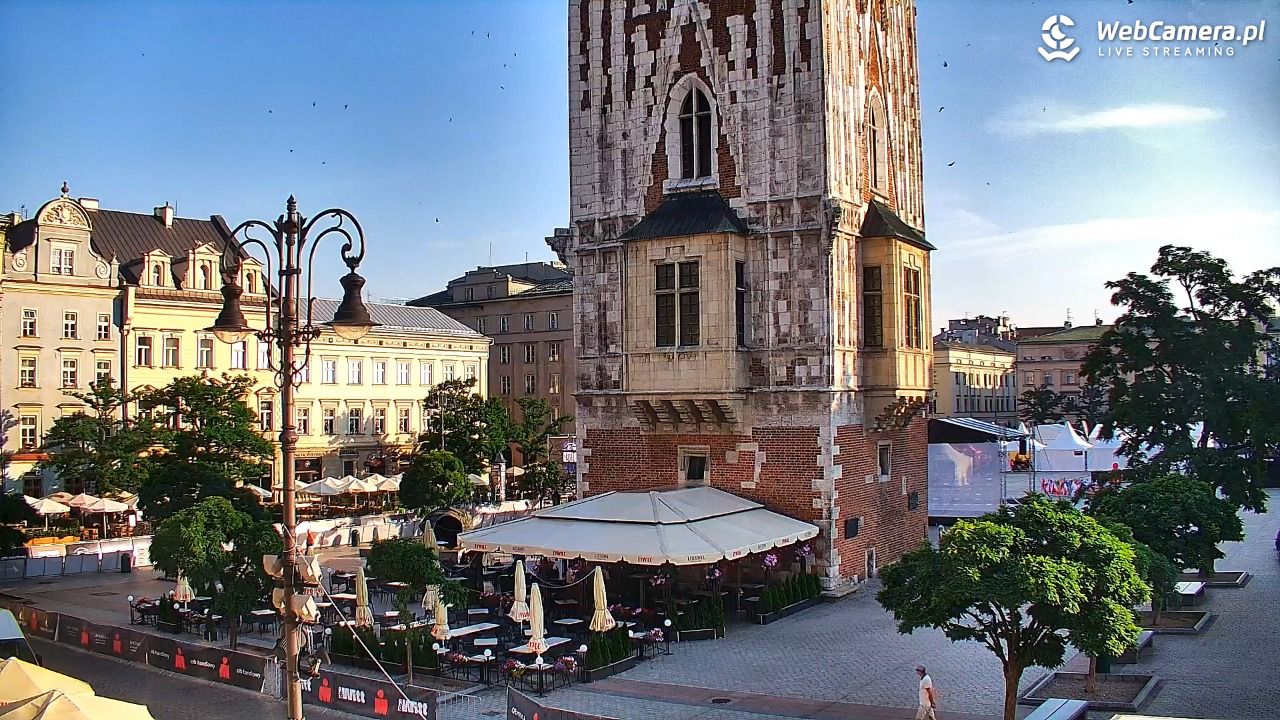 Kraków - widok na Rynek Główny - 01 sierpień 2026, 07:07