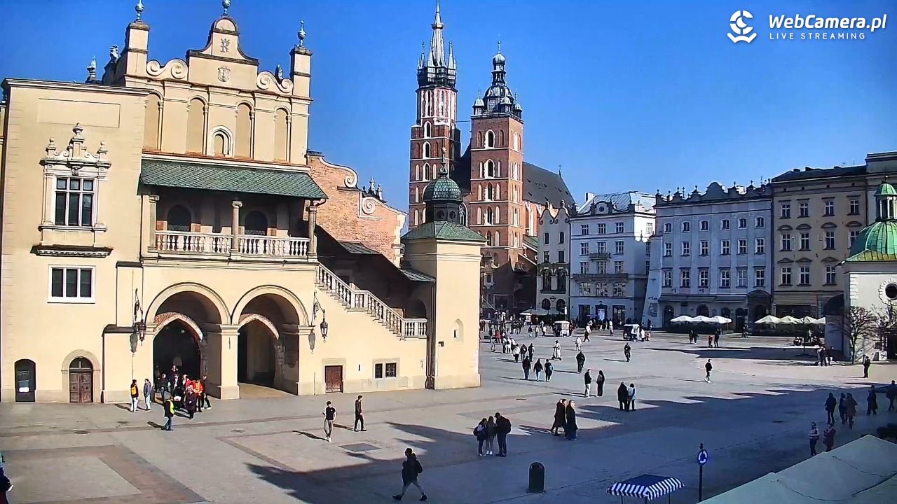 Kraków - widok na Rynek Główny - 04 marzec 2026, 13:09