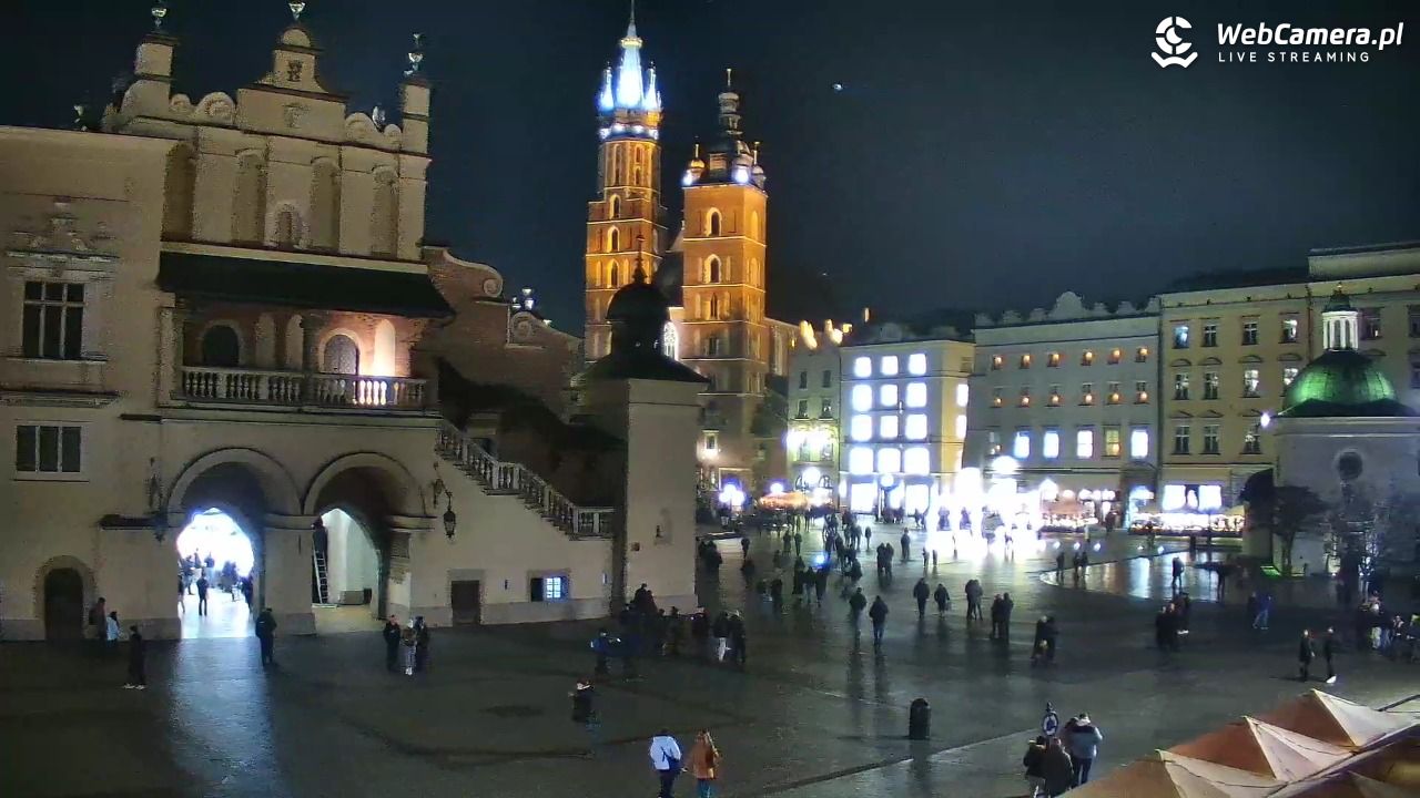 Kraków - widok na Rynek Główny - 18 grudzień 2025, 19:24