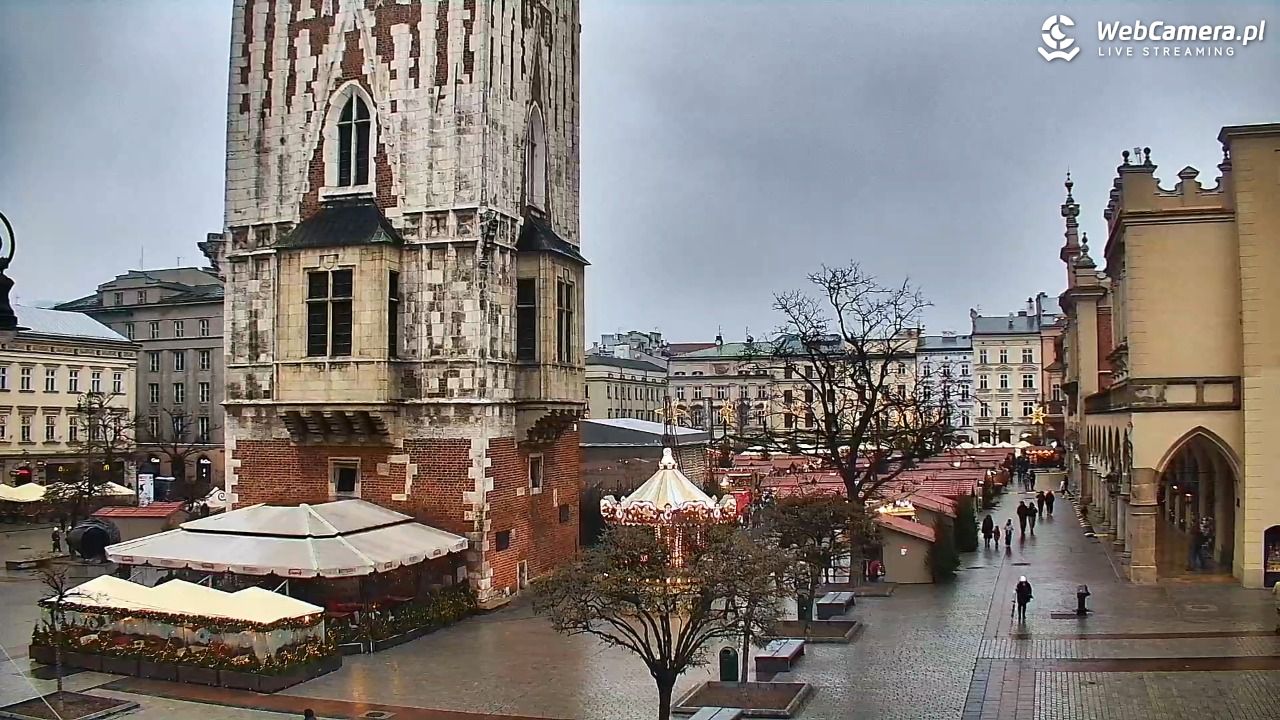 Kraków - widok na Rynek Główny - 23 grudzień 2025, 12:58