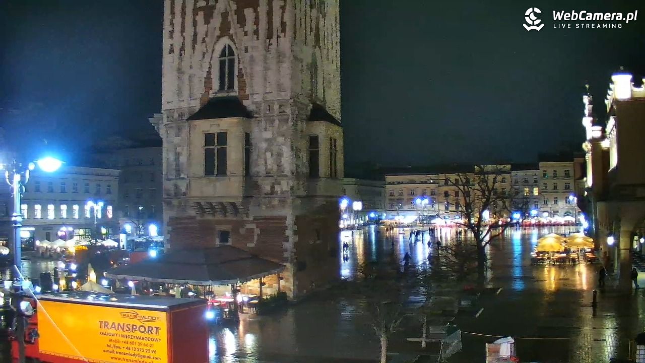 Kraków - widok na Rynek Główny - 19 kwiecień 2026, 21:33