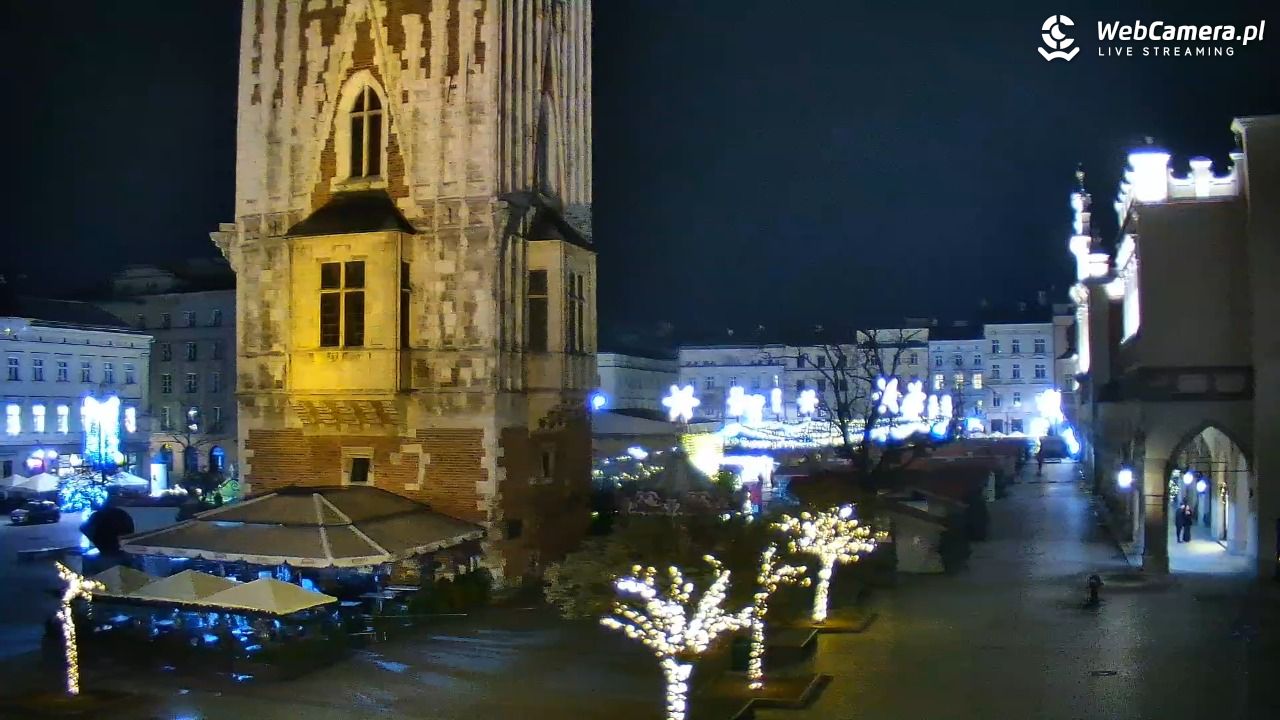 Kraków - widok na Rynek Główny - 23 grudzień 2025, 23:37