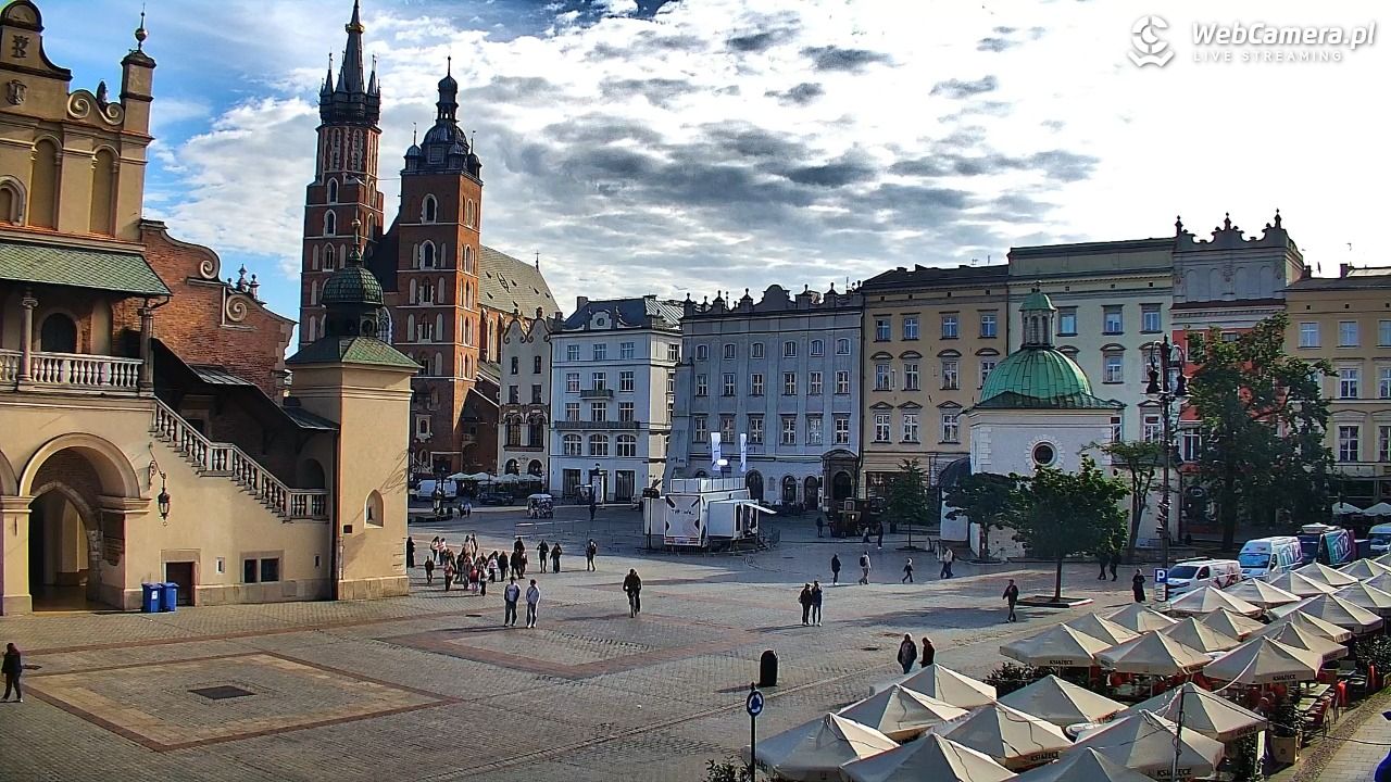 Kraków - widok na Rynek Główny - 27 wresień 2026, 09:42