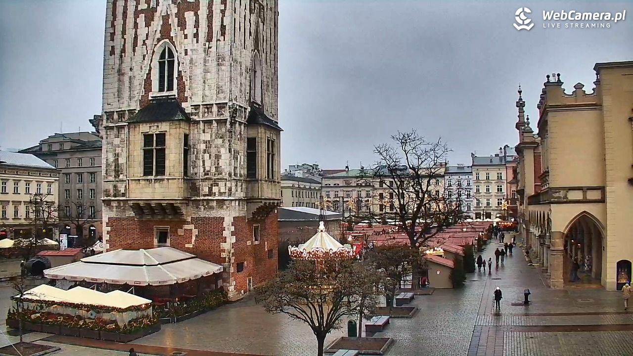 Kraków - widok na Rynek Główny - 23 grudzień 2025, 12:58
