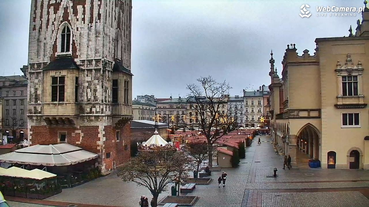 Kraków - widok na Rynek Główny - 23 grudzień 2025, 09:15