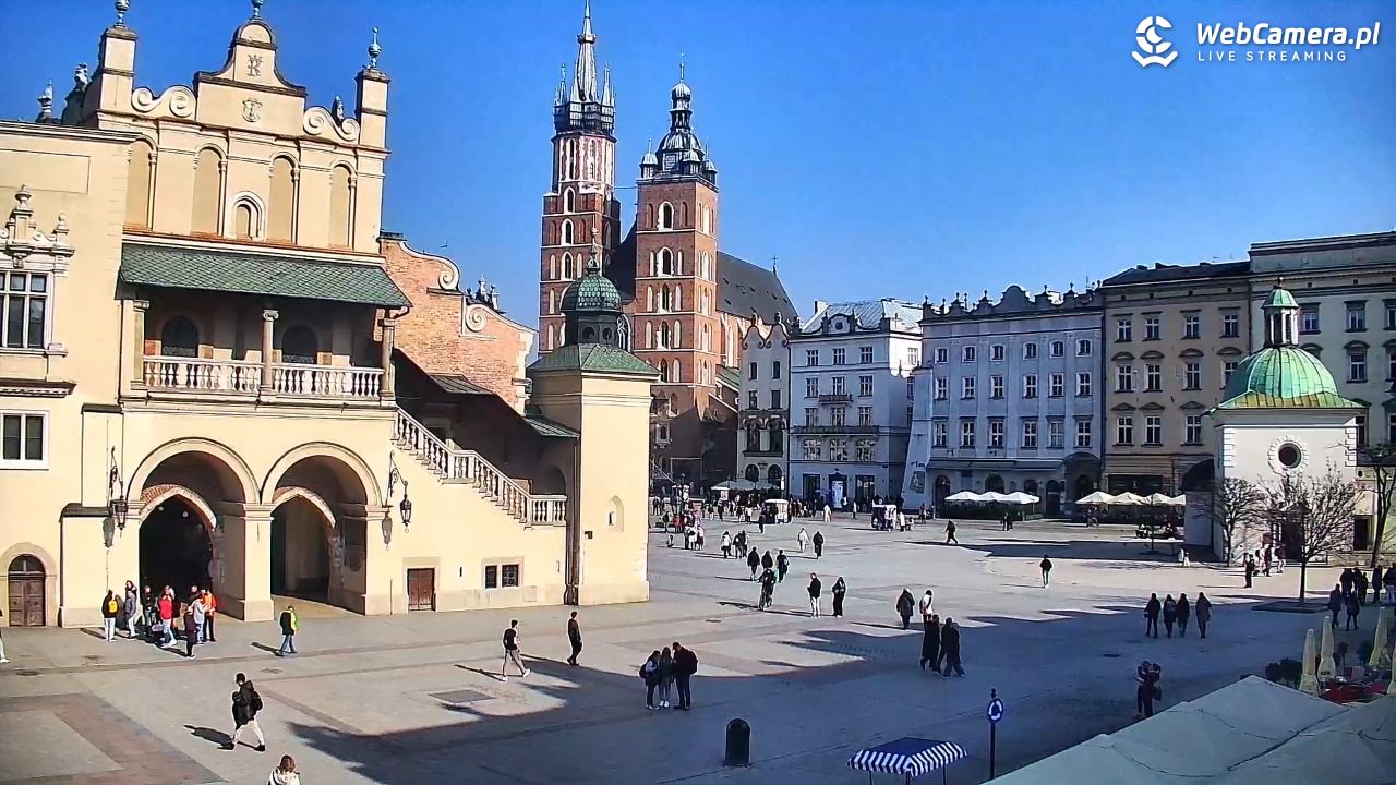 Kraków - widok na Rynek Główny - 04 marzec 2026, 13:09