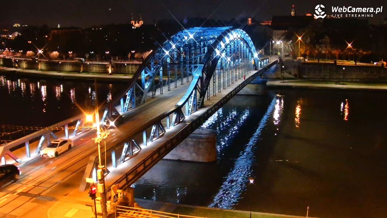 Kraków - widok na Wisłę i Most im. Marszałka Piłsudskiego - 02 kwiecień 2026, 21:43