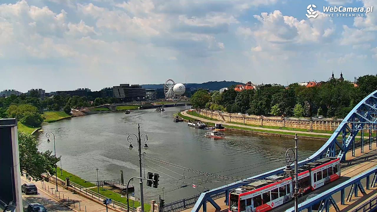 Kraków - widok na Wisłę i Most im. Marszałka Piłsudskiego - 26 czerwiec 2026, 13:51